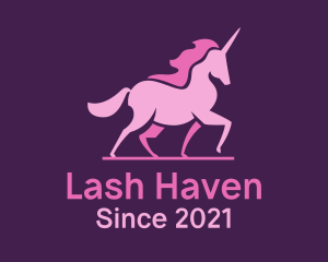 Pink Unicorn Silhouette logo design