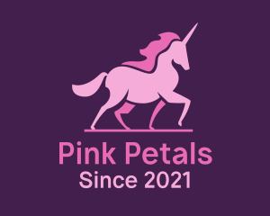 Pink - Pink Unicorn Silhouette logo design