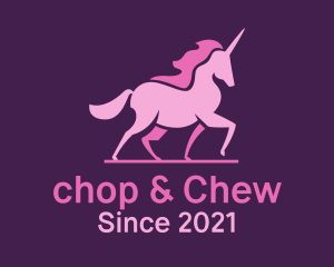 Pony - Pink Unicorn Silhouette logo design
