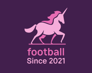Mane - Pink Unicorn Silhouette logo design