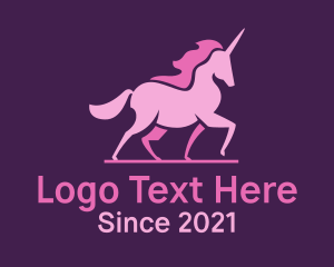 Silhouette - Pink Unicorn Silhouette logo design