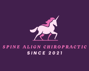 Pink Unicorn Silhouette logo design