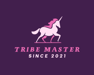 Pink Unicorn Silhouette logo design