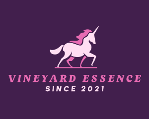 Pink Unicorn Silhouette logo design