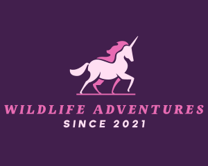 Pink Unicorn Silhouette logo design