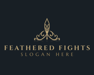 Feather Quill Tiara logo design