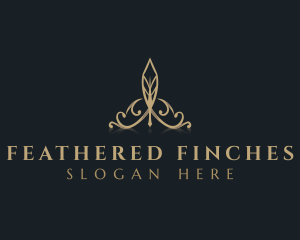 Feather Quill Tiara logo design