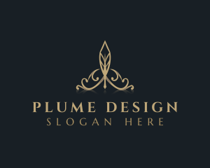 Plume - Feather Quill Tiara logo design