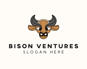 Bison Buffalo Outline logo design