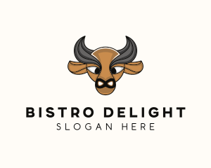 Bison Buffalo Outline logo design