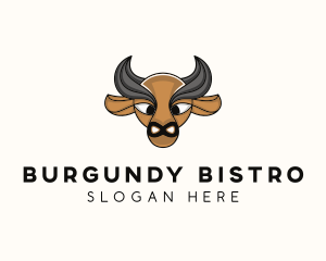 Bison Buffalo Outline logo design