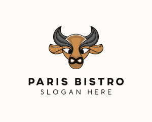 Bison Buffalo Outline logo design