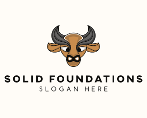Horns - Bison Buffalo Outline logo design