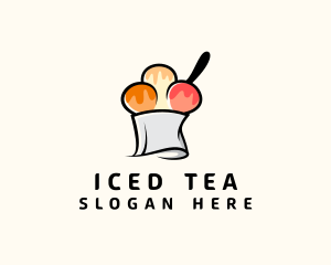 Gelato Sundae Dessert logo design