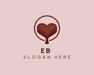 Nougat - Heart Chocolate Dessert logo design