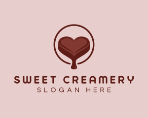 Heart Chocolate Dessert logo design