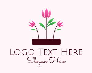 Flower Farm - Tulip Flower Garden logo design