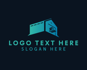 Shipping - Logistics Warehouse Building logo design