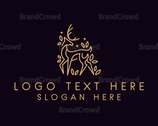 Premium Leaf Deer Logo