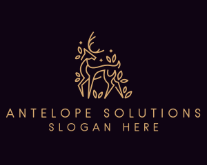 Antelope - Premium Leaf Deer logo design