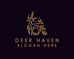 Deer - Premium Leaf Deer logo design