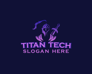 Titan - Armor Knight Sword logo design