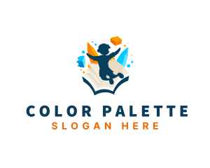 Coloring - Kindergarten Book Kid logo design