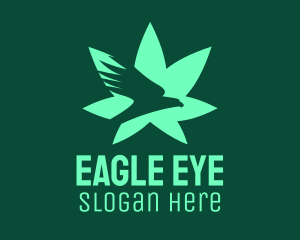 Green Eagle Weed Plant logo design