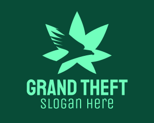 Animal Shelter - Green Eagle Weed Plant logo design