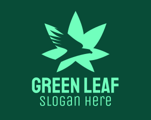 Green Eagle Weed Plant logo design