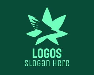 Wild - Green Eagle Weed Plant logo design
