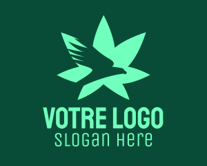 Wing - Green Eagle Weed Plant logo design