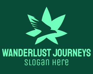 Medicine - Green Eagle Weed Plant logo design