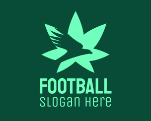 Marijuana - Green Eagle Weed Plant logo design