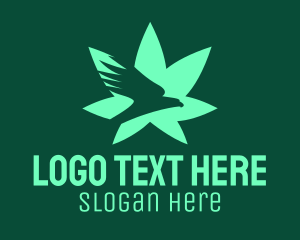 Fly - Green Eagle Weed Plant logo design