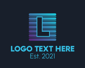 Square - Blue Logistics Transport Letter logo design