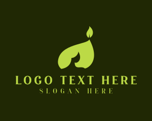 Flame - Organic Leaf Flame logo design