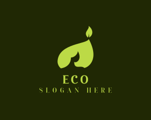Organic Leaf Flame logo design