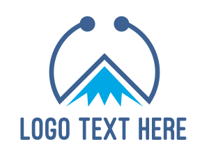 Destination - Blue Tech Mountain logo design