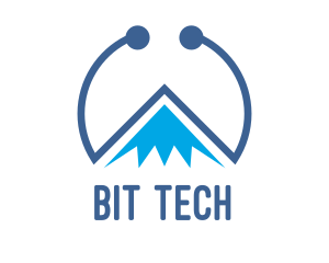 Blue Tech Mountain logo design