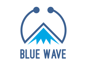 Blue Tech Mountain logo design