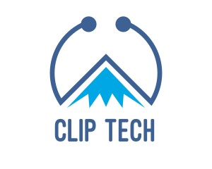 Blue Tech Mountain logo design