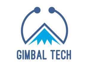 Blue Tech Mountain logo design