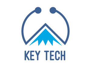 Blue Tech Mountain logo design