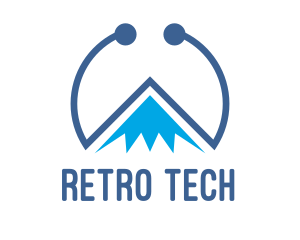 Blue Tech Mountain logo design