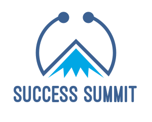 Blue Tech Mountain logo design