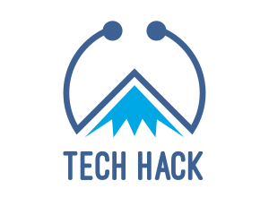 Blue Tech Mountain logo design