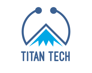 Blue Tech Mountain logo design