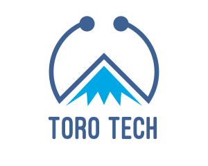 Blue Tech Mountain logo design