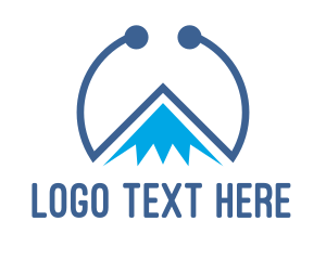 Travel - Blue Tech Mountain logo design